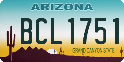 AZ license plate BCL1751