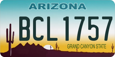 AZ license plate BCL1757