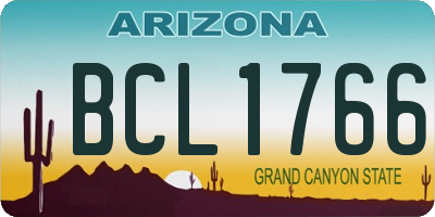 AZ license plate BCL1766