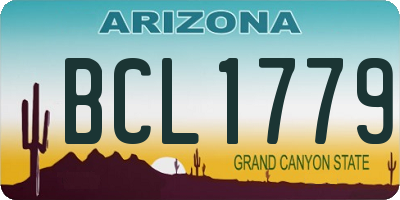 AZ license plate BCL1779