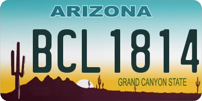 AZ license plate BCL1814