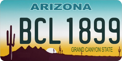 AZ license plate BCL1899