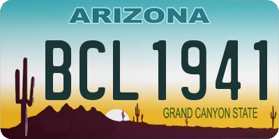 AZ license plate BCL1941