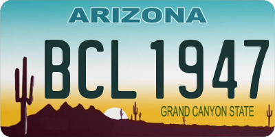 AZ license plate BCL1947