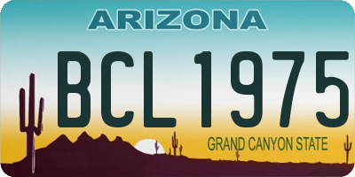 AZ license plate BCL1975