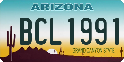 AZ license plate BCL1991