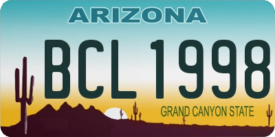 AZ license plate BCL1998