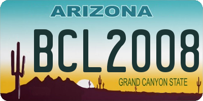 AZ license plate BCL2008