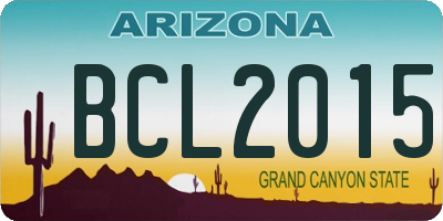 AZ license plate BCL2015