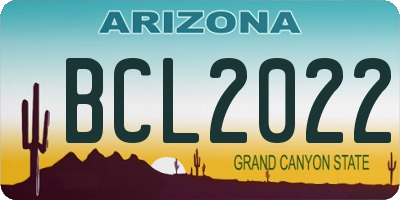 AZ license plate BCL2022