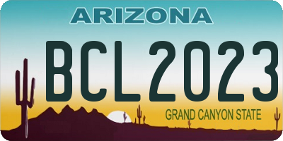 AZ license plate BCL2023