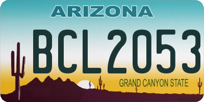 AZ license plate BCL2053