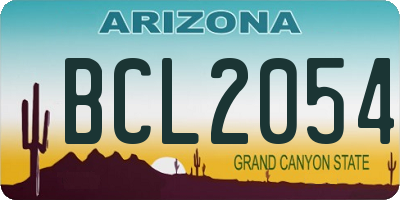 AZ license plate BCL2054