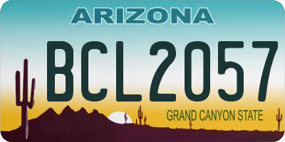 AZ license plate BCL2057