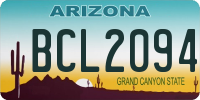 AZ license plate BCL2094