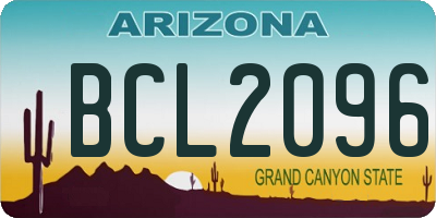 AZ license plate BCL2096