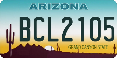 AZ license plate BCL2105