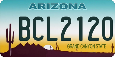 AZ license plate BCL2120