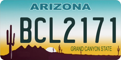 AZ license plate BCL2171