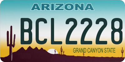 AZ license plate BCL2228