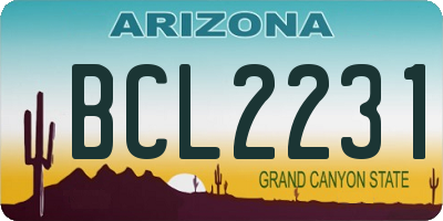 AZ license plate BCL2231