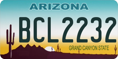 AZ license plate BCL2232