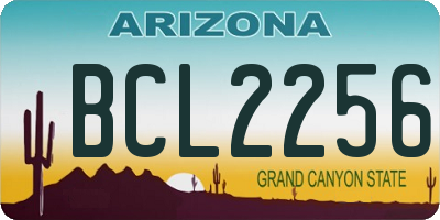 AZ license plate BCL2256