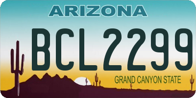 AZ license plate BCL2299