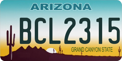 AZ license plate BCL2315