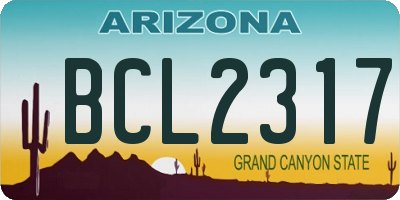 AZ license plate BCL2317