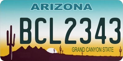 AZ license plate BCL2343