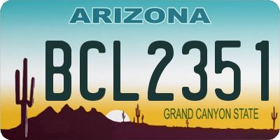 AZ license plate BCL2351