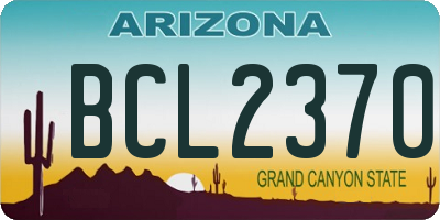 AZ license plate BCL2370