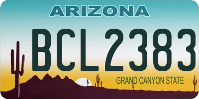 AZ license plate BCL2383