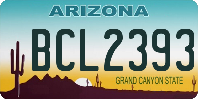 AZ license plate BCL2393