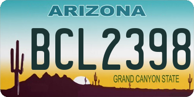 AZ license plate BCL2398