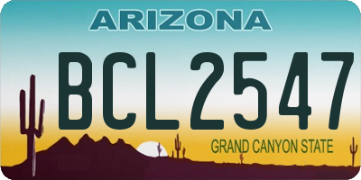 AZ license plate BCL2547