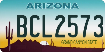 AZ license plate BCL2573