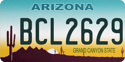 AZ license plate BCL2629