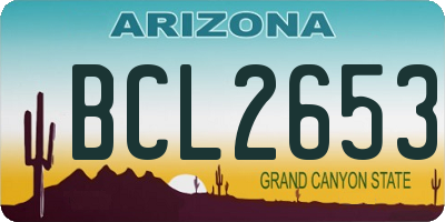 AZ license plate BCL2653