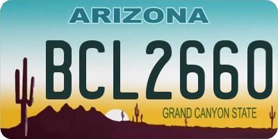 AZ license plate BCL2660