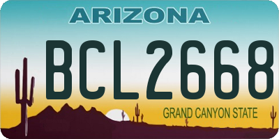 AZ license plate BCL2668