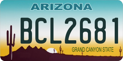 AZ license plate BCL2681