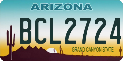 AZ license plate BCL2724