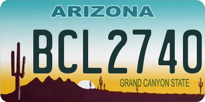 AZ license plate BCL2740