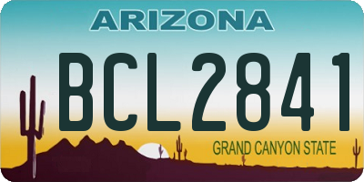 AZ license plate BCL2841
