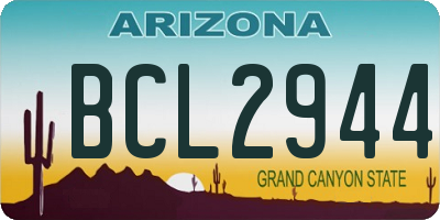 AZ license plate BCL2944