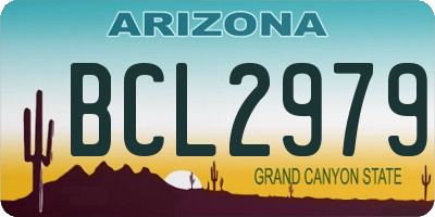 AZ license plate BCL2979