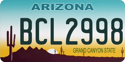 AZ license plate BCL2998