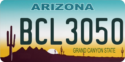 AZ license plate BCL3050